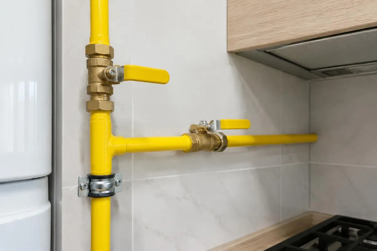 Doğalgaz boru tesisatı ve vana montajı